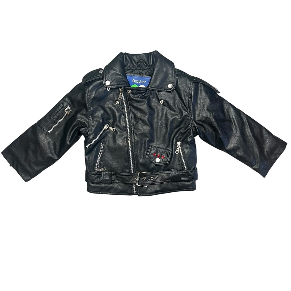 Outdoor habitat Black biker Jacket with USA Eagle Design - Picture 2 of 8